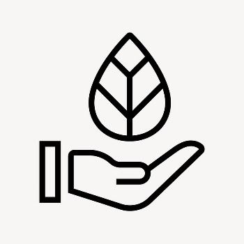 Hand presenting leaf icon, line | Free Icons - rawpixel