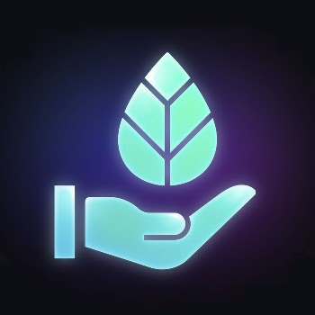 Hand presenting leaf icon, neon | Free Icons - rawpixel