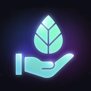Hand presenting leaf icon, neon | Free Icons - rawpixel