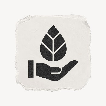 Hand presenting leaf icon, ripped | Free PSD - rawpixel