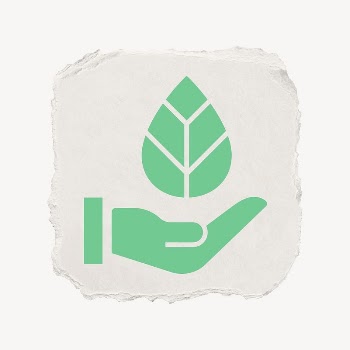 Hand presenting leaf icon, ripped | Free PSD - rawpixel