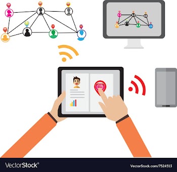 Hand press map pointing and tracking for logistic vector image