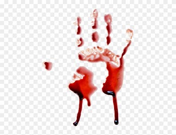 Hand Print Blood Dripping Vector - Bloody Handprint Smear Transparent Background