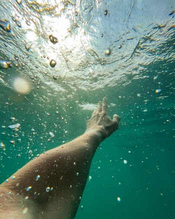 Hand Reaching the Surface of Water · Free Stock Photo