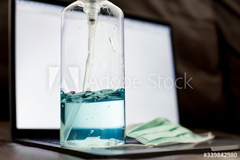 Hand sanitizer in a pump bottle
