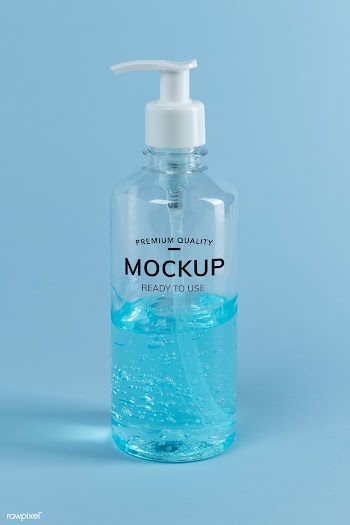 Hand sanitizer in a pump head bottle | Free  psd mockup - 2293503