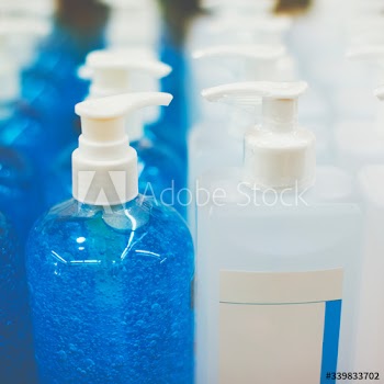 Hand sanitizer in pump bottles