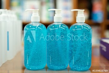 Hand sanitizer in pump bottles
