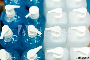 Hand sanitizer in pump bottles