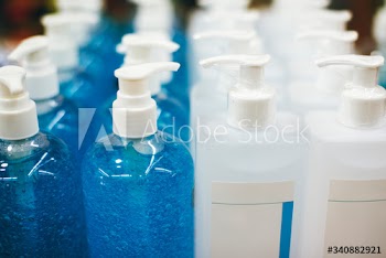 Hand sanitizer in pump bottles