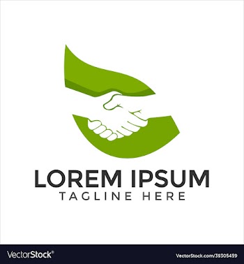 hand shake green leaf template