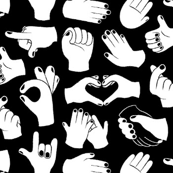 Hand sign background, doodle pattern | Free PSD - rawpixel