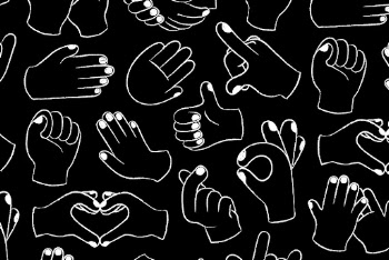 Hand sign background, doodle pattern | Free PSD - rawpixel