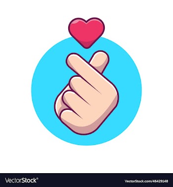 hand sign love heart cartoon