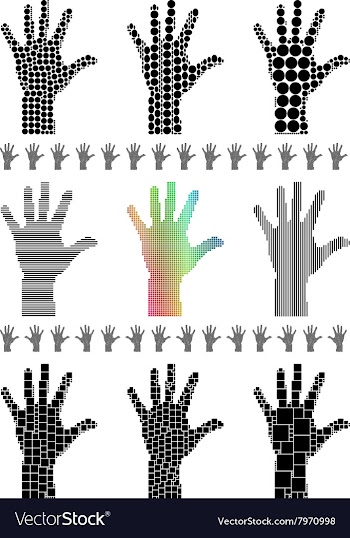Hand Silhouette Set vector image
