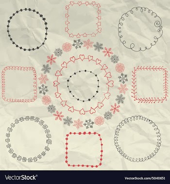  					Hand Sketched Doodle Frames Design vector image														