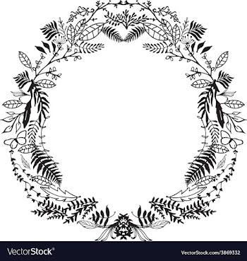 Hand Sketched Floral Frame vector image