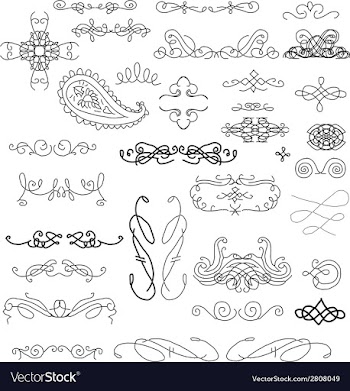 Hand sketched vintage decorations vector image