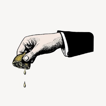 Hand squeezing lemon clipart, vintage | Free Vector - rawpixel