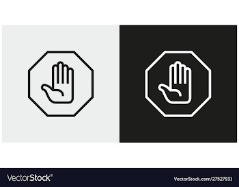 Hand stop sign icon set stop symbols vector image