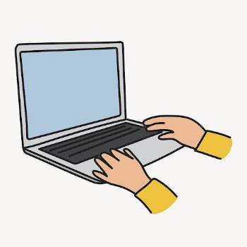 Hand using laptop sticker, digital | Free PSD Illustration - rawpixel