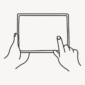 Hand using tablet clipart, digital | Free Vector Illustration - rawpixel