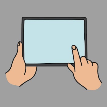 Hand using tablet clipart, digital | Free Vector Illustration - rawpixel