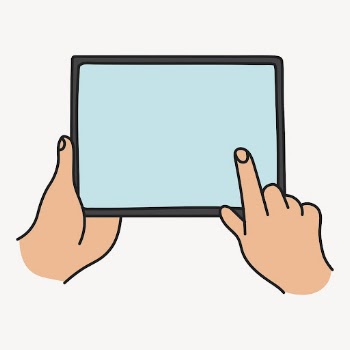 Hand using tablet clipart, digital | Free Vector Illustration - rawpixel