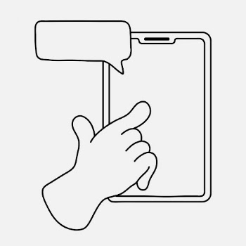 Hand using tablet clipart, social | Free Photo Illustration - rawpixel