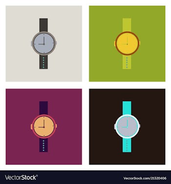 Hand watch icon wristwatch - clock symbol clock vector image