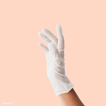 Hand wearing a white latex glove to prevent coronavirus contamination | Free  photo - 2296772