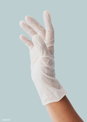 Hand wearing a white latex glove to prevent coronavirus contamination | Free  psd mockup - 2296685