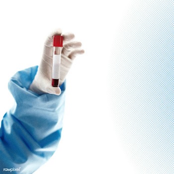 Hand wearing glove holding blood sample in tube test | Free  photo - 2312530
