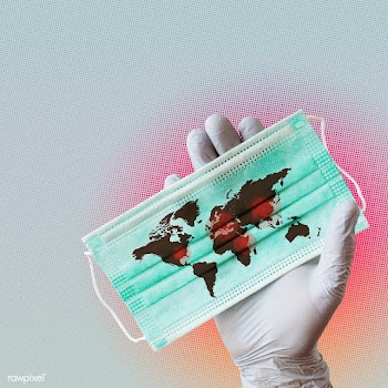 Hand wearing glove holding contaminated world map on surgical mask | Free  photo - 2312511