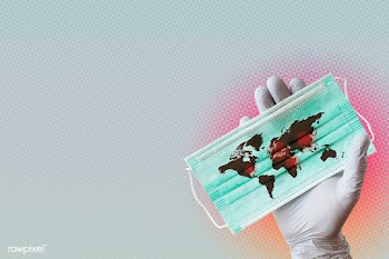 Hand wearing glove holding contaminated world map on surgical mask | Free  photo - 2312537