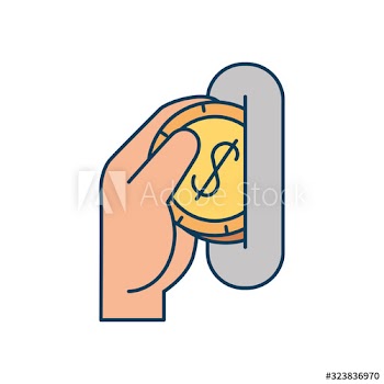 hand with coin money dollar design