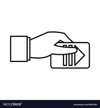Hand with parking ticket icon outline style vector image