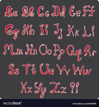 Hand-written alphabet vector image