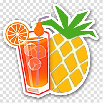 Handbrake i Logic Chrome More Sticker Icons, Handbrake, orange juice and pineapple fruit illustration transparent background PNG clipart