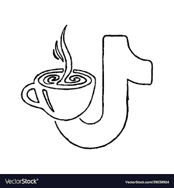 handdrawn tiktok-coffee logo silhouette free