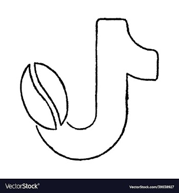 handdrawn tiktok-coffee logo silhouette free