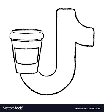 handdrawn tiktok-coffee logo silhouette free