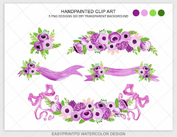 Handpainted Watercolor Purple Lilac Spring Wedding Flower | PNGio