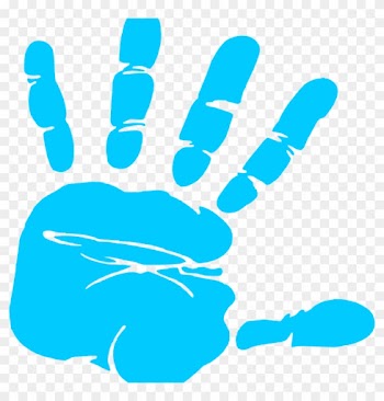 Handprint Clipart Blue Hand Print Clip Art At Clker - Baby Hand Print Clipart
