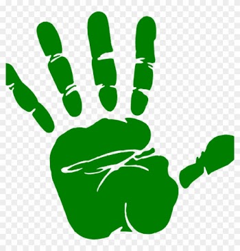Handprint Clipart Kids Panda Free Images Animations - Green Handprint Png