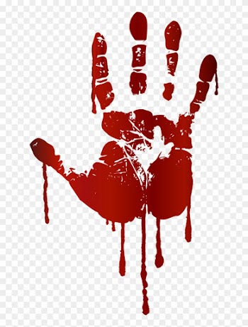 Handprint Clipart Rainbow - Bloody Hand Print
