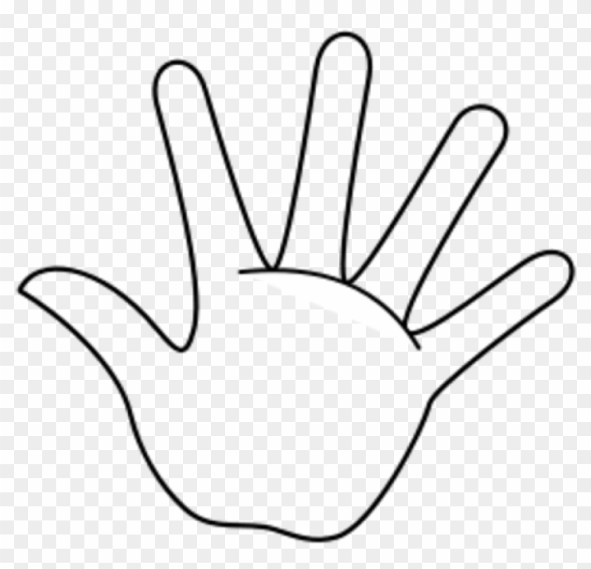 Handprint Outline Hand Outline Template Printable Clipart - Hand Coloring Page
