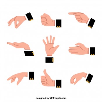 Hands collection with different poses in flat syle Free Vector