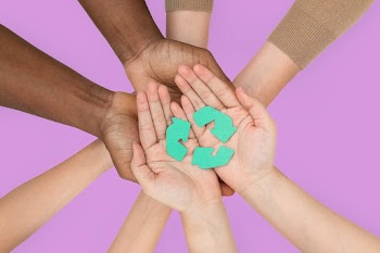Hands cupping recycle  save the environment… | Free stock photo | High Resolution image