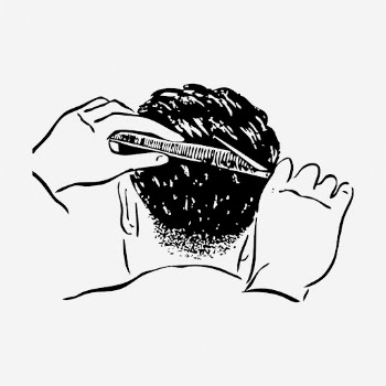 Hands cutting man's hair clipart, | Free Vector - rawpixel